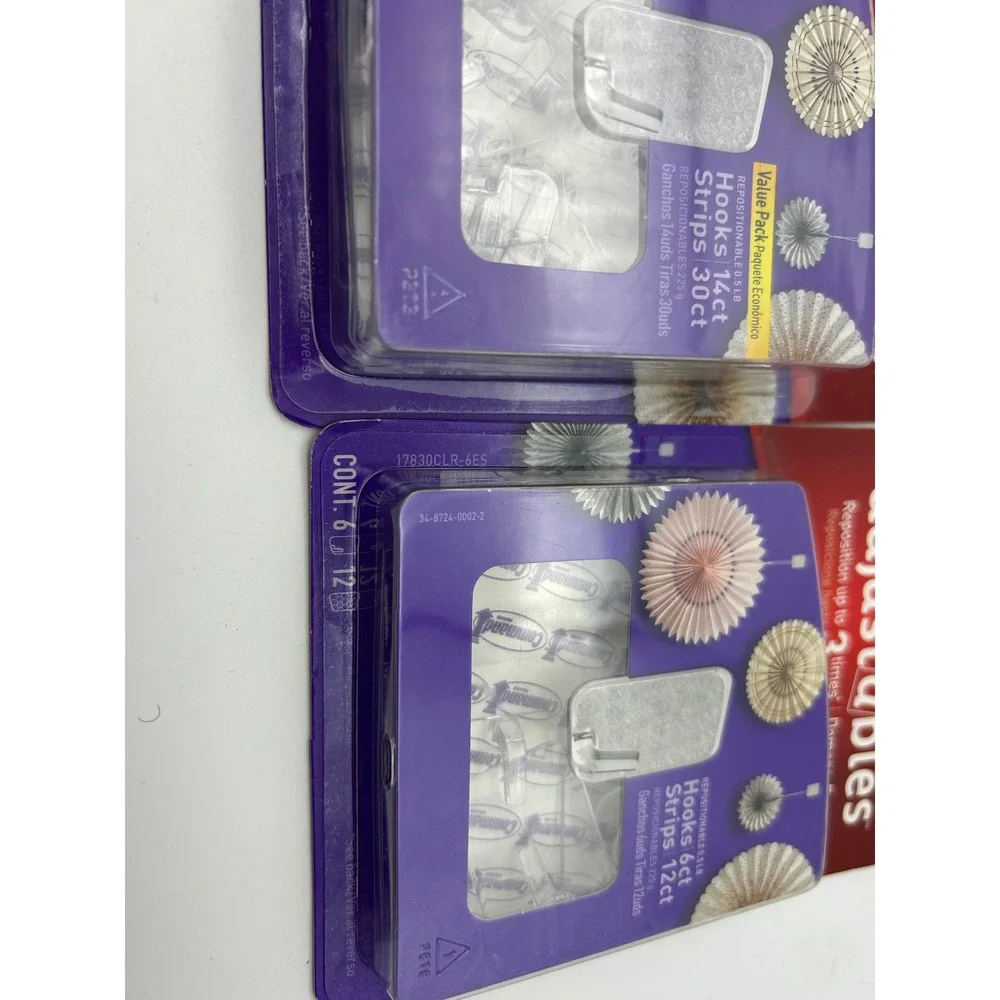 3M Command Adjustables Hooks lot Value 2 Packs 14ct 30ct‎ Strips Repositionable